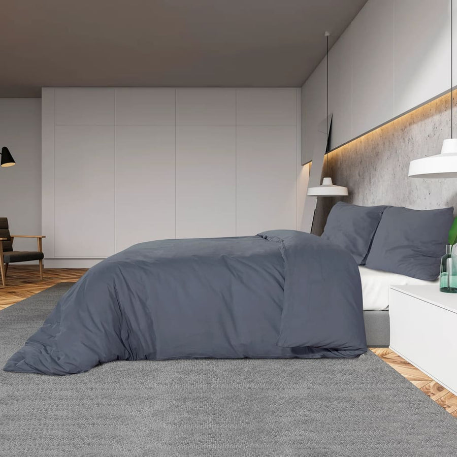 Dekbedovertrekset lichtgewicht 135x200 cm microvezel antraciet 1 135 x 200 cm + 80 x 80 cm Antraciet