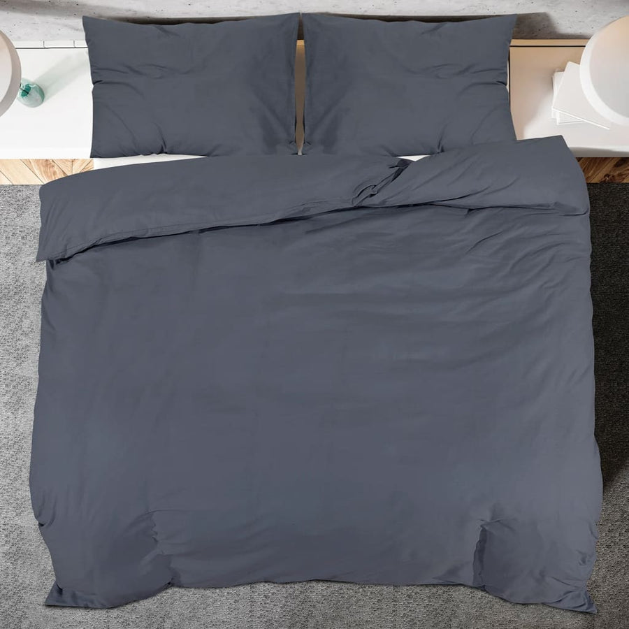 Dekbedovertrekset lichtgewicht 155x220 cm microvezel antraciet 1 155 x 220 cm + 80 x 80 cm Antraciet