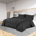 Dekbedovertrekset 200x200 cm microvezel zwart
