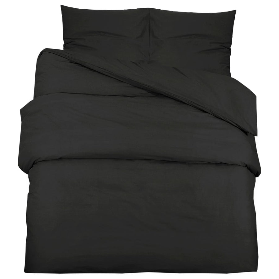 Dekbedovertrekset lichtgewicht 220x240 cm microvezel zwart 1 220 x 240 cm + 65 x 65 cm Zwart