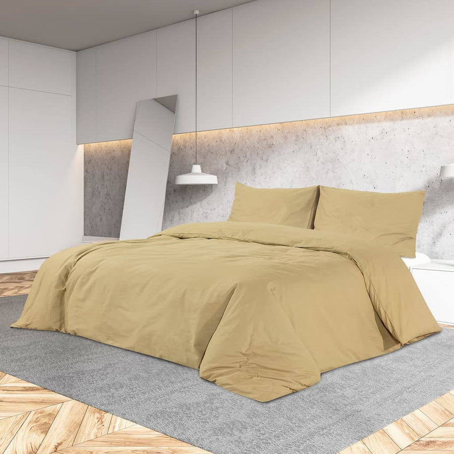 Dekbedovertrekset lichtgewicht 135x200 cm microvezel taupe 1 135 x 200 cm + 80 x 80 cm Taupe