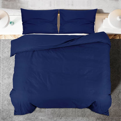 Dekbedovertrekset 200x200 cm microvezel marineblauw 1 200 x 200 cm + 60 x 70 cm Blauw