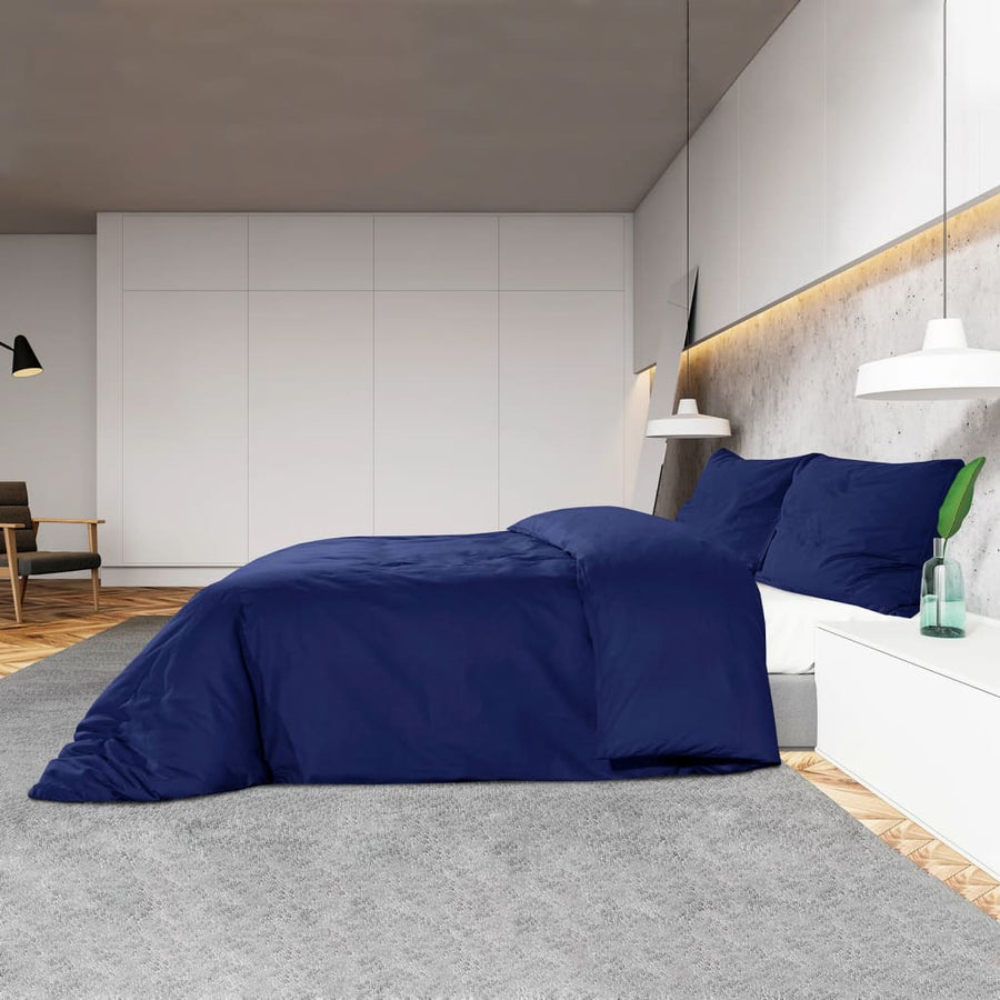 Dekbedovertrekset 200x200 cm microvezel marineblauw 1 200 x 200 cm + 65 x 65 cm Blauw