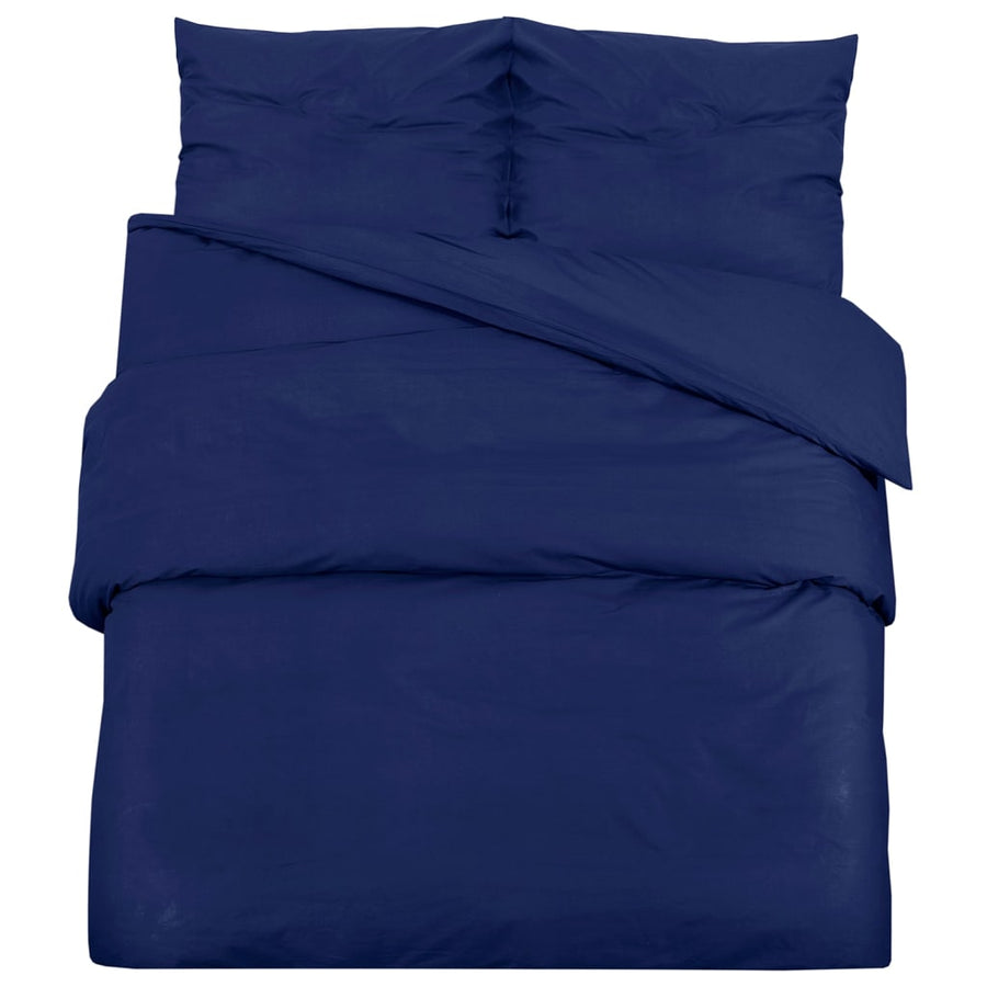 Dekbedovertrekset 135x200 cm microvezel marineblauw 2 135 x 200 cm + 80 x 80 cm Blauw