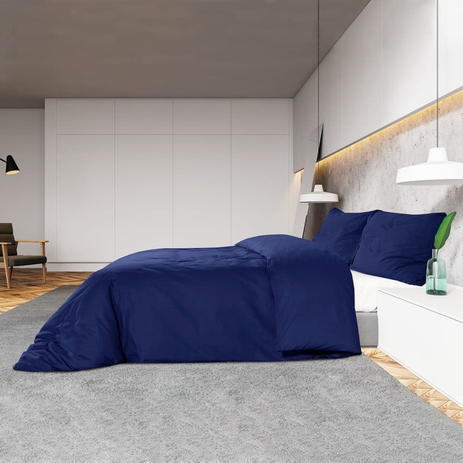Dekbedovertrekset 135x200 cm microvezel marineblauw 2 135 x 200 cm + 80 x 80 cm Blauw