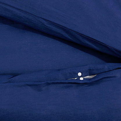 Dekbedovertrekset 225x220 cm microvezel marineblauw 1 225 x 220 cm + 50 x 75 cm Blauw