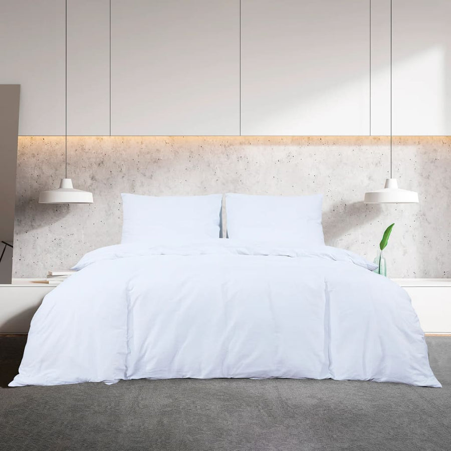 Dekbedovertrekset lichtgewicht 240x220 cm microvezel wit 1 240 x 220 cm + 60 x 70 cm Wit