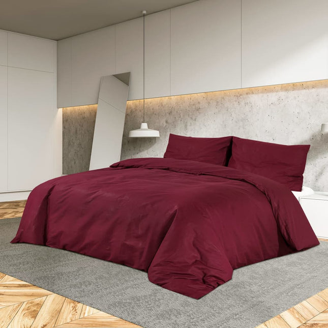 Dekbedovertrekset lichtgewicht 200x200 cm microvezel bordeaux 1 200 x 200 cm + 60 x 70 cm Rood