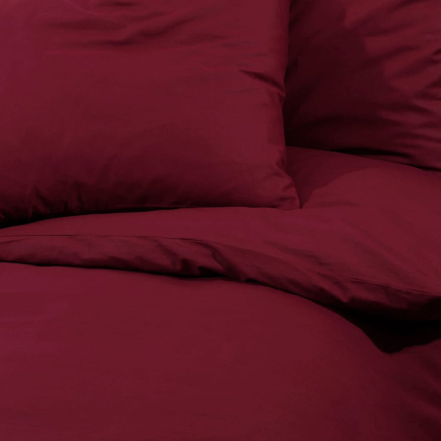 Dekbedovertrekset lichtgewicht 200x200 cm microvezel bordeaux 1 200 x 200 cm + 65 x 65 cm Rood
