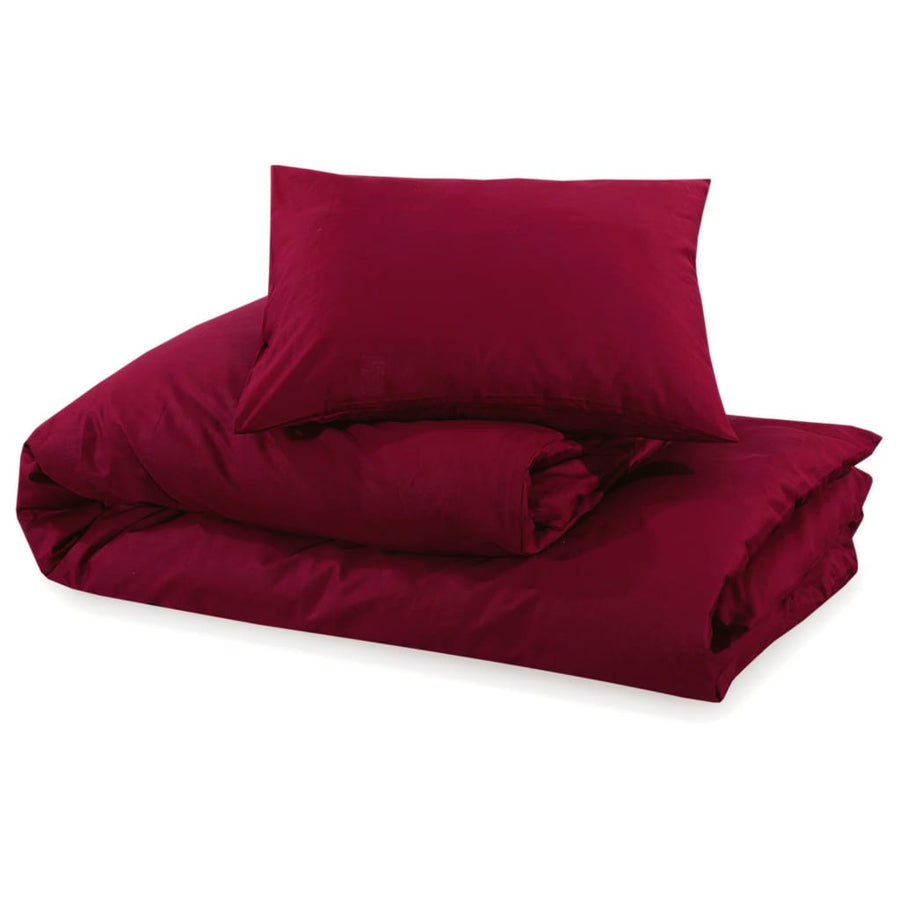 Dekbedovertrekset lichtgewicht 135x200 cm microvezel bordeaux 2 135 x 200 cm + 80 x 80 cm Rood