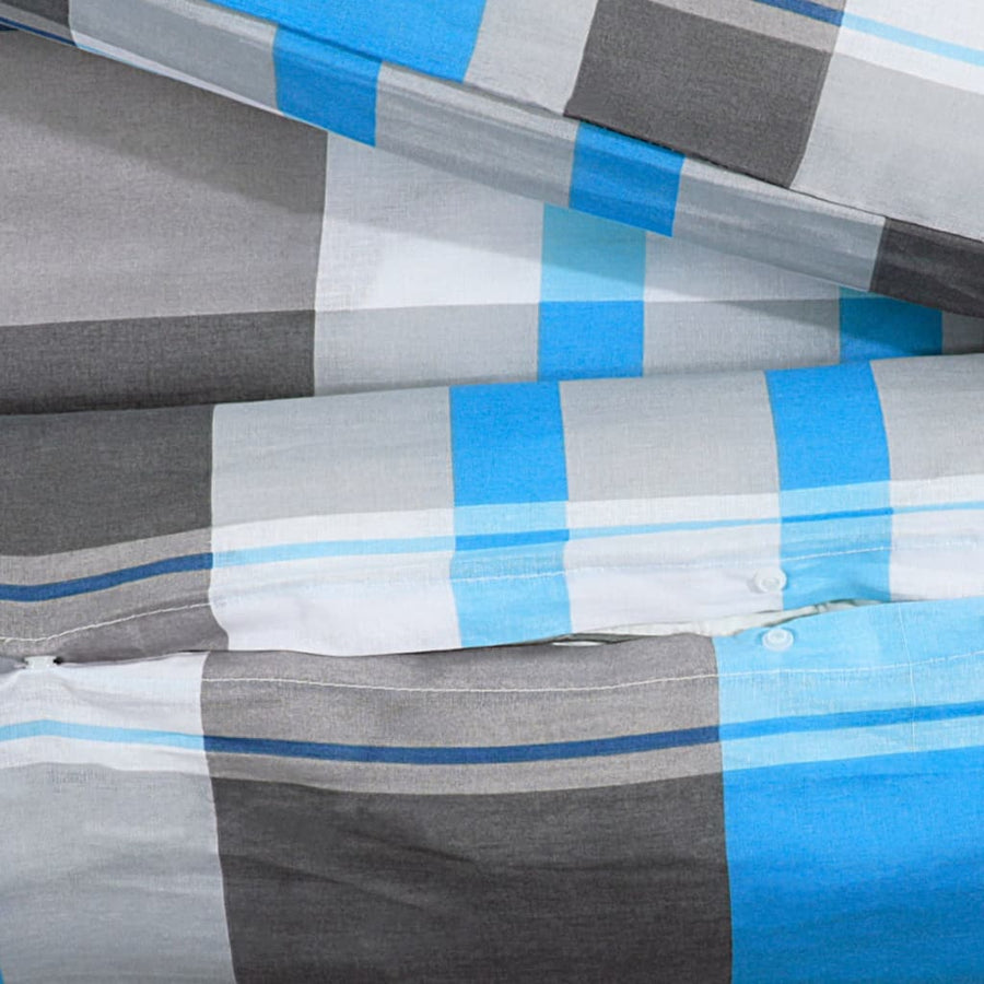 Dekbedovertrekset 240x220 cm katoen blauw en grijs
