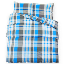 Dekbedovertrekset 35X200 Cm Katoen Blauw En Grijs 135 x 200 cm + 80 x 80 cm