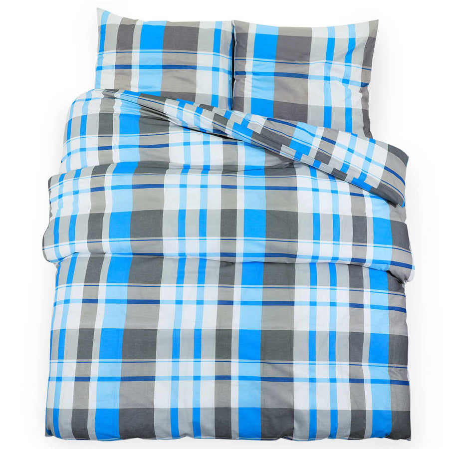 Dekbedovertrekset 200X200 Cm Katoen Blauw En Grijs 200 x 200 cm + 80 x 80 cm