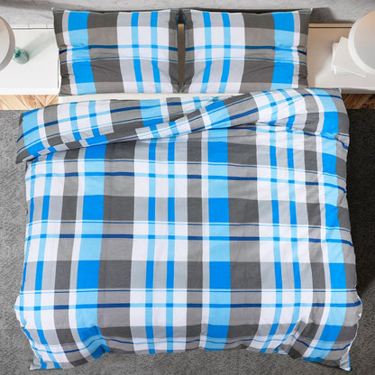 Dekbedovertrekset 200X200 Cm Katoen Blauw En Grijs 200 x 200 cm + 50 x 75 cm