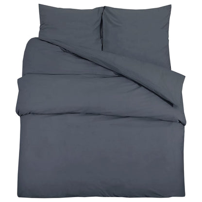 Dekbedovertrekset 220x240 cm katoen antracietkleurig 1 220 x 240 cm + 65 x 65 cm