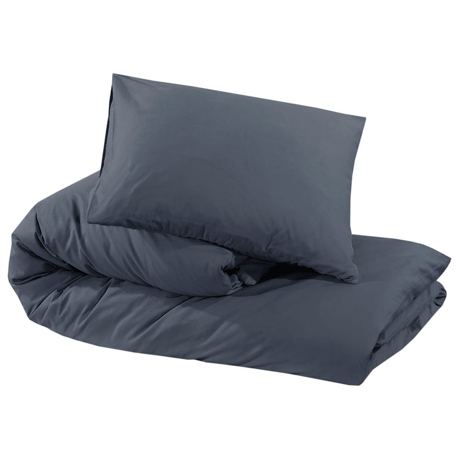 Dekbedovertrekset 200x220 cm katoen antracietkleurig 1 200 x 220 cm + 80 x 80 cm