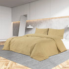 Dekbedovertrekset 200x200 cm katoen taupe 1 200 x 200 cm + 60 x 70 cm