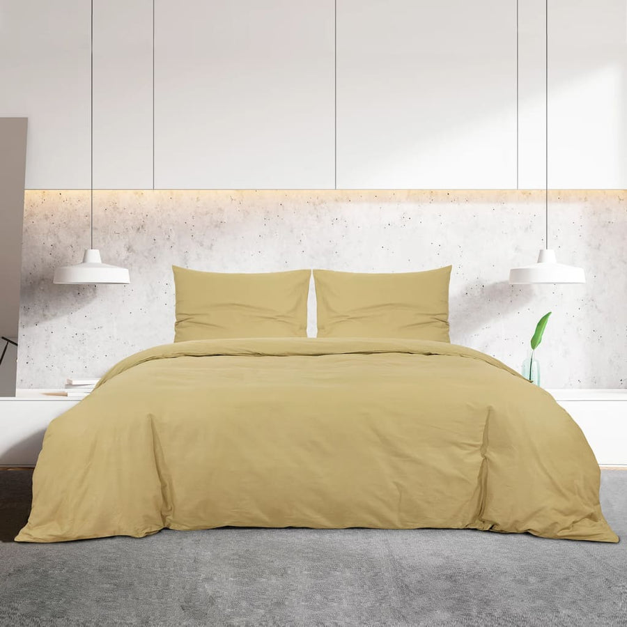 Dekbedovertrekset 135x200 cm katoen taupe 135 x 200 cm + 80 x 80 cm