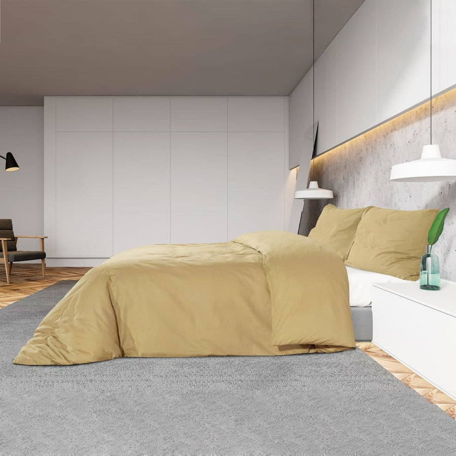 Dekbedovertrekset 135x200 cm katoen taupe 135 x 200 cm + 80 x 80 cm