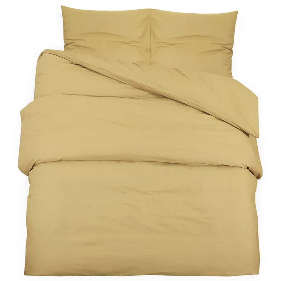Dekbedovertrekset 135x200 cm katoen taupe 2 135 x 200 cm + 80 x 80 cm