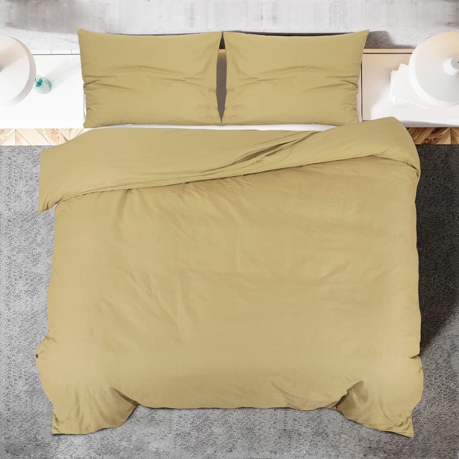 Dekbedovertrekset 135x200 cm katoen taupe 2 135 x 200 cm + 80 x 80 cm