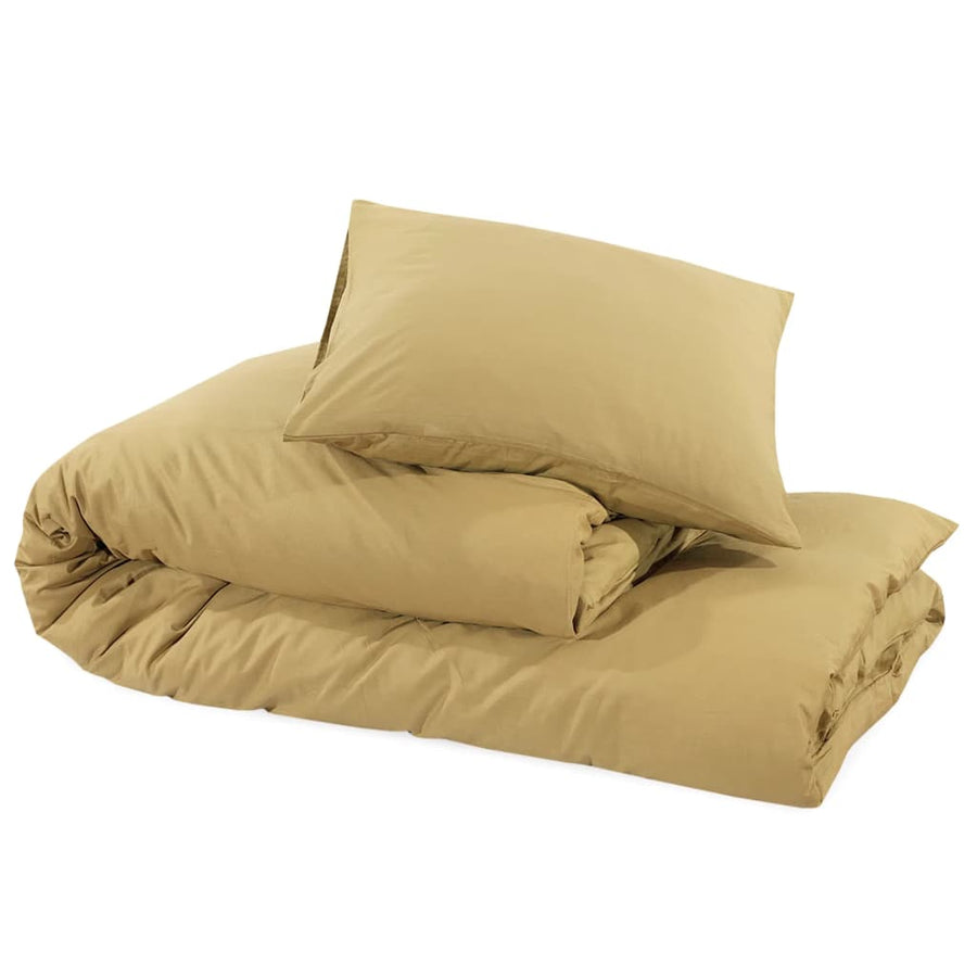 Dekbedovertrekset 135x200 cm katoen taupe 2 135 x 200 cm + 80 x 80 cm