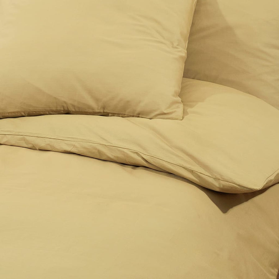Dekbedovertrekset 135x200 cm katoen taupe 2 135 x 200 cm + 80 x 80 cm