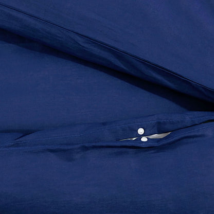 Dekbedovertrekset 200x200 cm katoen marineblauw