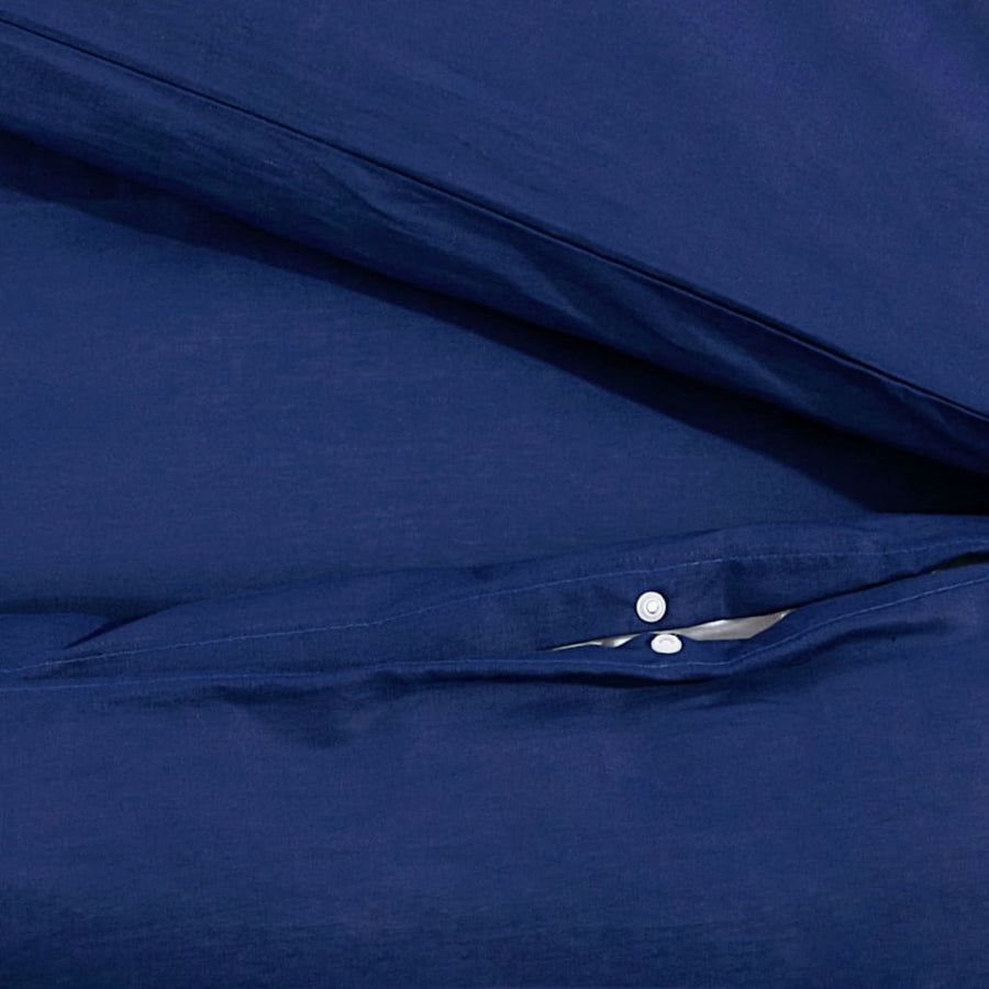 Dekbedovertrekset 155x220 cm katoen marineblauw