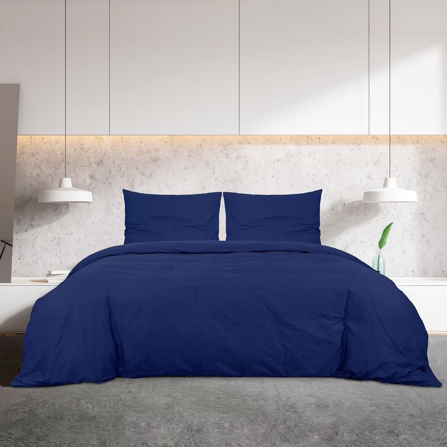 Dekbedovertrekset 200x220 cm katoen marineblauw