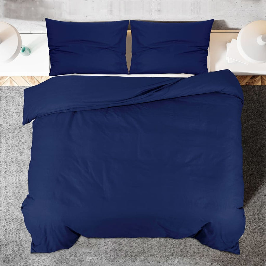 Dekbedovertrekset 200x220 cm katoen marineblauw