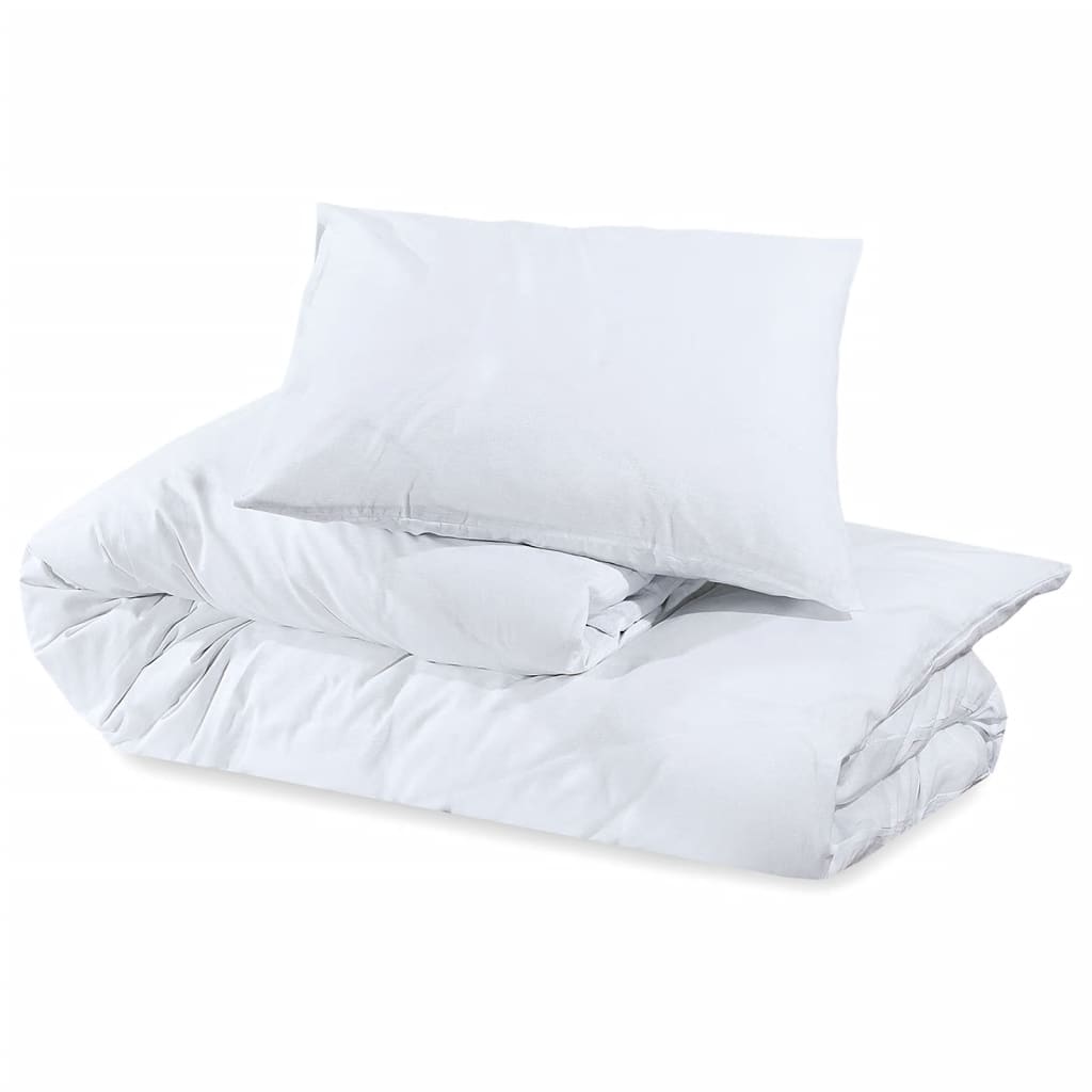 Dekbedovertrekset 225x220 cm katoen wit 1 225 x 220 cm + 50 x 75 cm