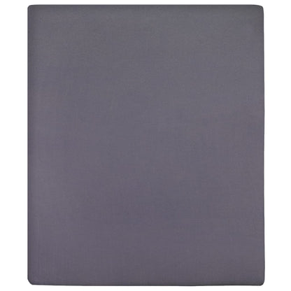 Hoeslakens Jersey Katoen Kleurig 2 90 x 200 cm Antraciet