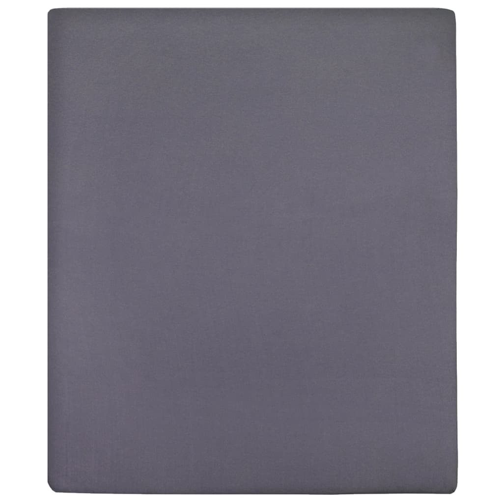 Hoeslakens 2 St Jersey 180X200 Cm Katoen Antracietkleurig 180 x 200 cm