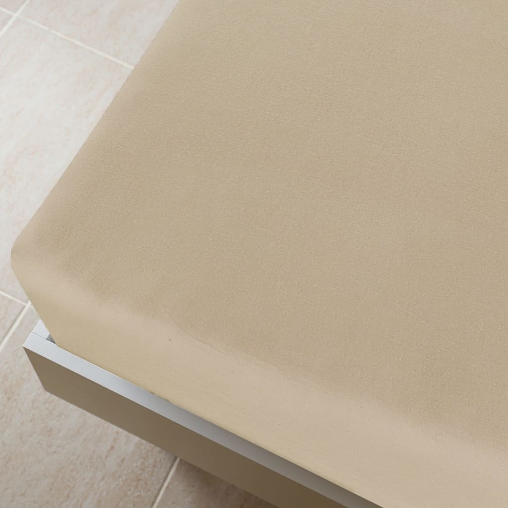 Hoeslakens Jersey 2 St 180X200 Cm Katoen Taupe 180 x 200 cm