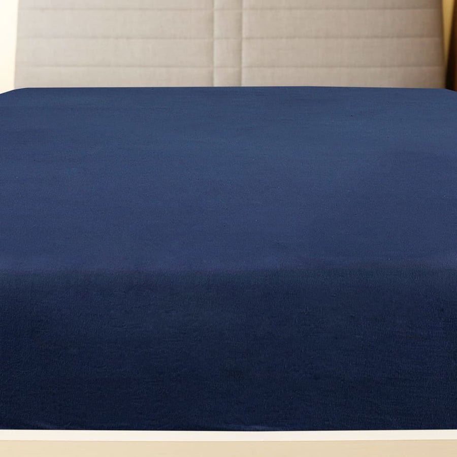 Hoeslaken Jersey 100X200 Cm Katoen Marineblauw 100 x 200 cm