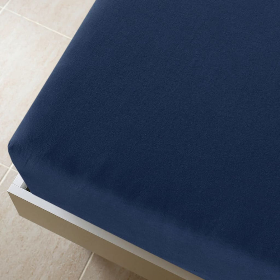 Hoeslaken Jersey Katoen 1 140 x 200 cm Marineblauw