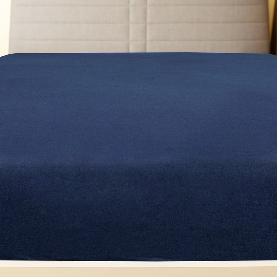 Hoeslaken Jersey 180X200 Cm Katoen Marineblauw 180 x 200 cm