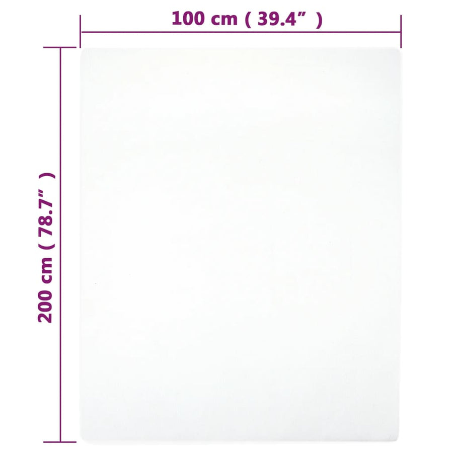 Hoeslaken Jersey 100X200 Cm Katoen Wit 100 x 200 cm