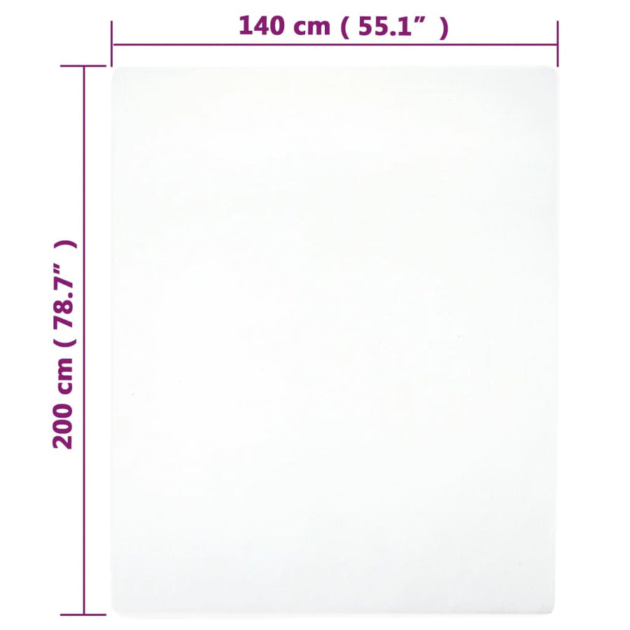 Hoeslaken Jersey Katoen 1 140 x 200 cm Wit