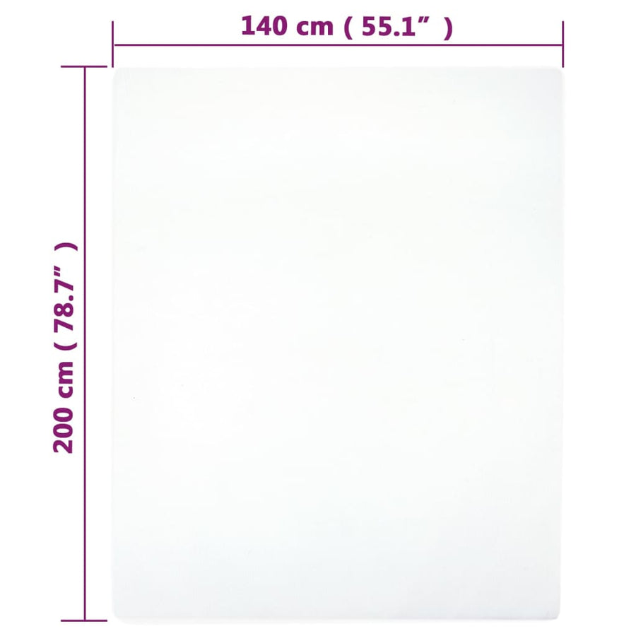 Hoeslakens Jersey Katoen 2 140 x 200 cm Wit