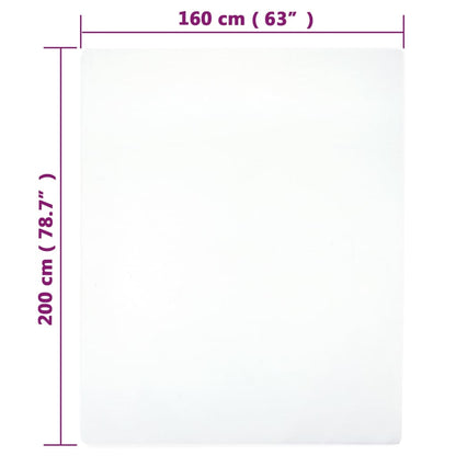 Hoeslaken Jersey 160X200 Cm Katoen Wit 160 x 200 cm