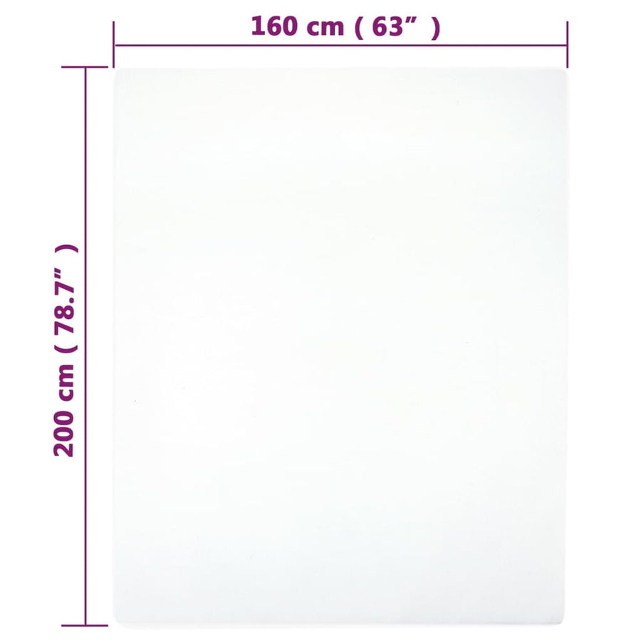 Hoeslakens Jersey 2 St 160X200 Cm Katoen Wit 160 x 200 cm
