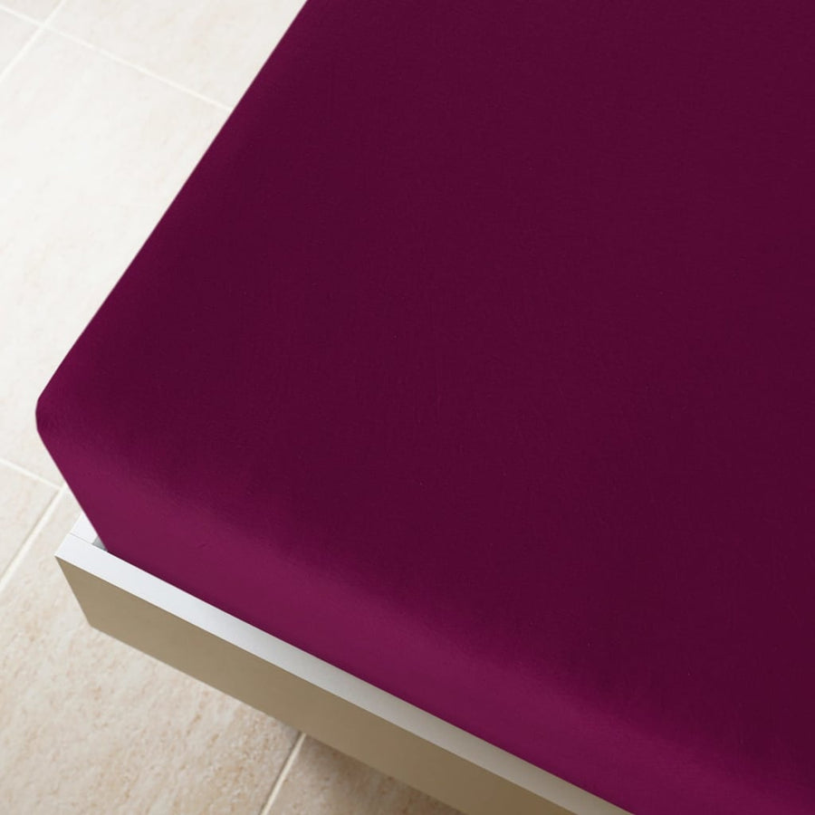 Hoeslakens Jersey Katoen 2 140 x 200 cm Bordeauxrood