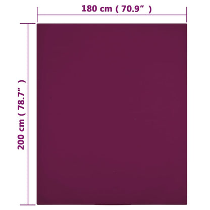 Hoeslaken Jersey 180X200 Cm Katoen Bordeauxrood 180 x 200 cm