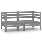 Tuinhoekbank 2 st massief grenenhout grijs 63.5x63.5x62.5 cm
