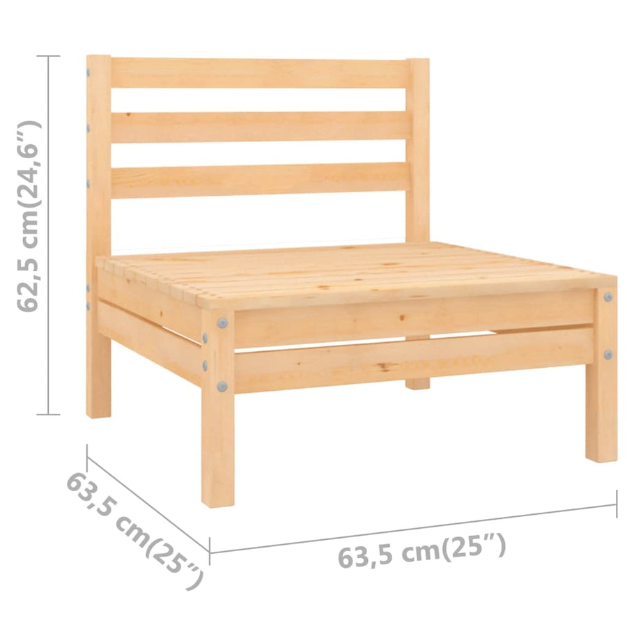 Tuinmiddenbanken 2 St Massief Grenenhout Naturel Middenbank (2 st)