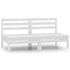 Garden center benches 2 pcs solid pine wood white