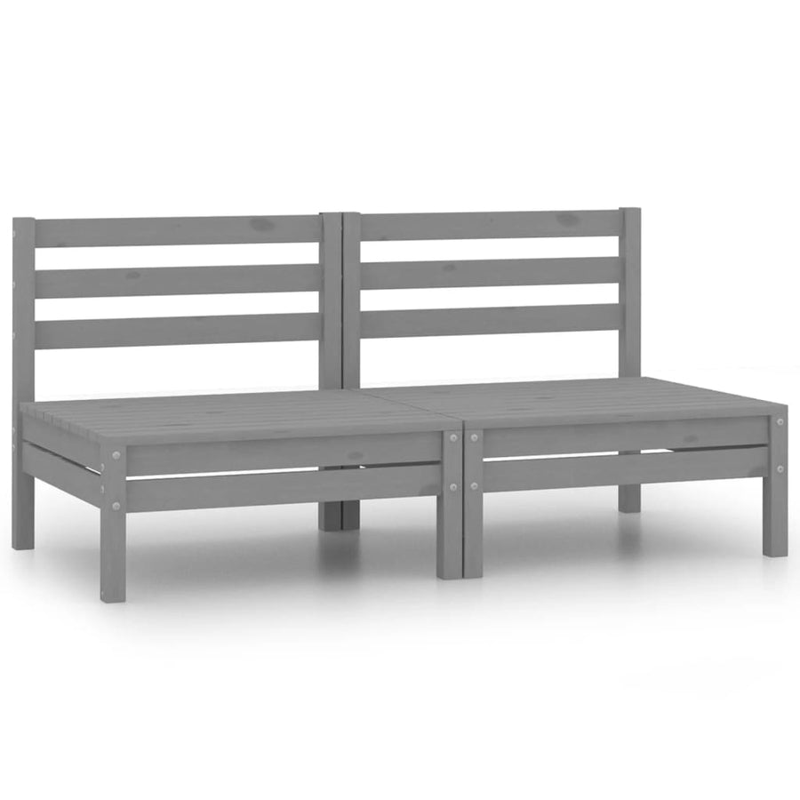Tuinmiddenbanken 2 St Massief Grenenhout Grijs Middenbank (2 st)