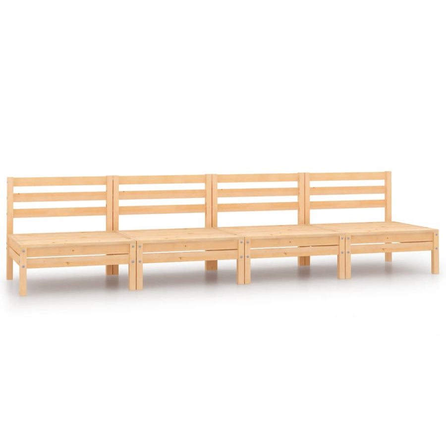 Tuinmiddenbanken 4 St Massief Grenenhout Naturel Middenbank (4 st)
